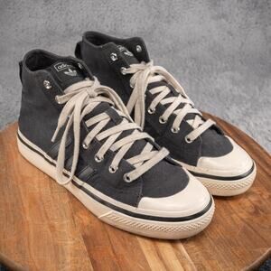 Men's adidas Nizza Hi RF 74 shoes Core Black sz 8.5 black canvas retro high top